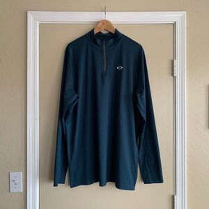 Oakley Teal Green 1/4 Zip Pullover Men's 2XL Sporty Athlesuire Golf Shirt